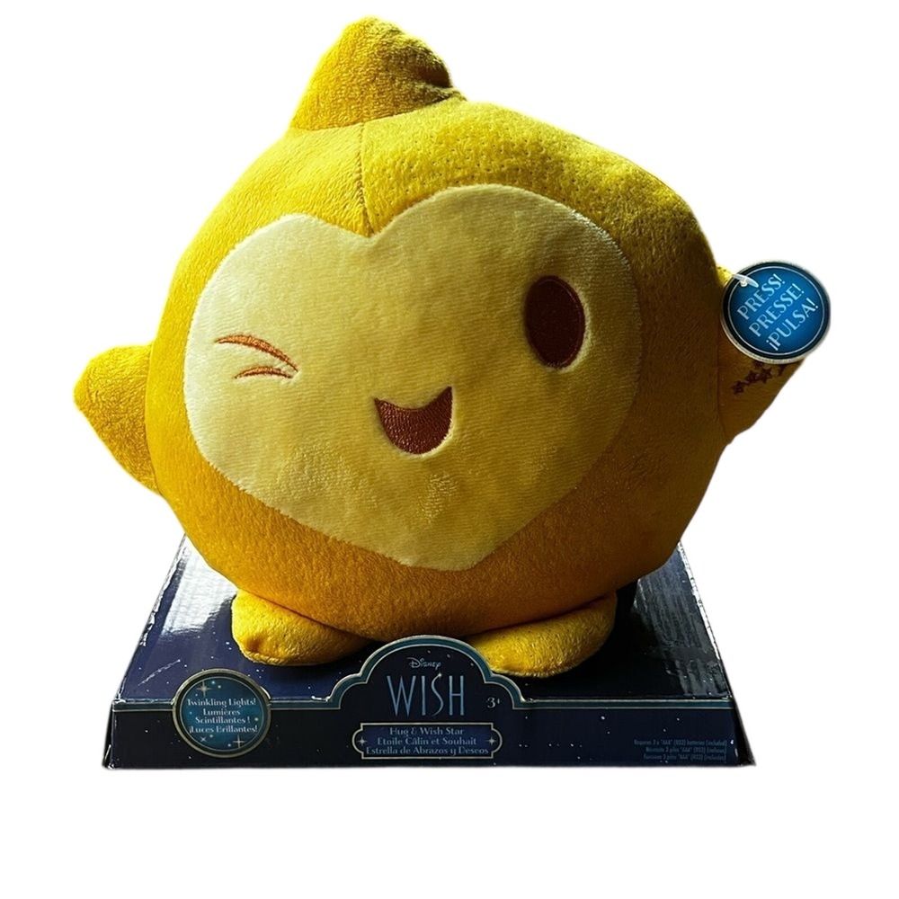 Disney "Hug & Wish Star" Yellow Plush Star Lights Up Toy Stuffed Animal - Picture 1 of 13